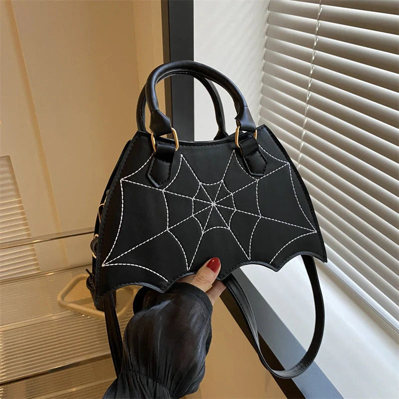 Stylish spider web design shoulder bag in various colours for Halloween fashion