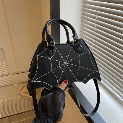 Stylish spider web design shoulder bag in various colours for Halloween fashion