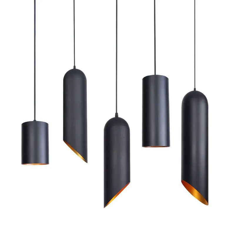 Retro iron art chandelier in matte black finish, showing simple design with clean lines for ceiling mounting.