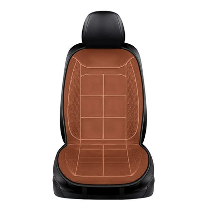Auto heating car seat cushion for winter driving in beige, black or coffee colours