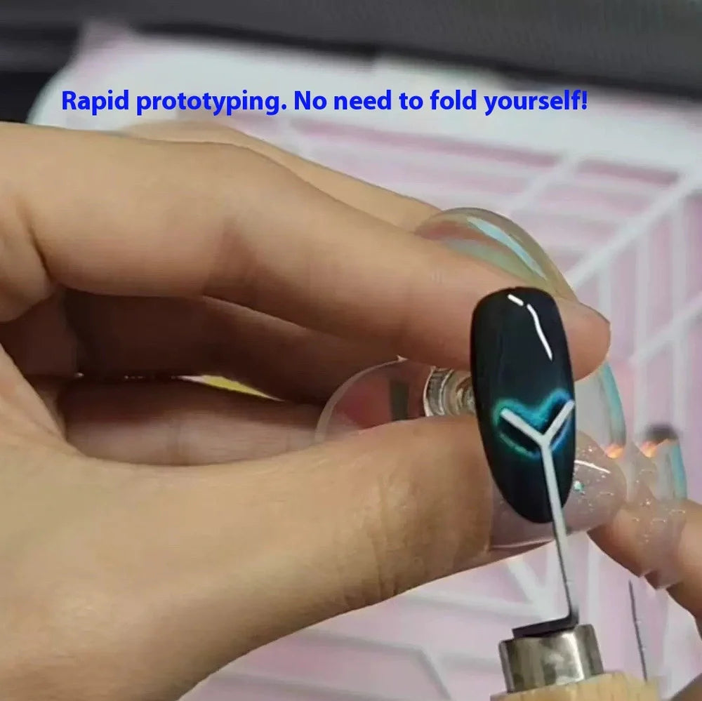 Manicure magnet tool with 9x30mm cylinder and Y-shaped bracket for creating cat eye nail polish effects