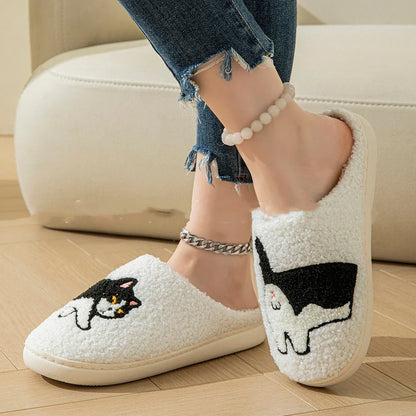 Cozy cotton slippers with cute patterns, plush interior, and non-slip sole for comfortable indoor and outdoor wear