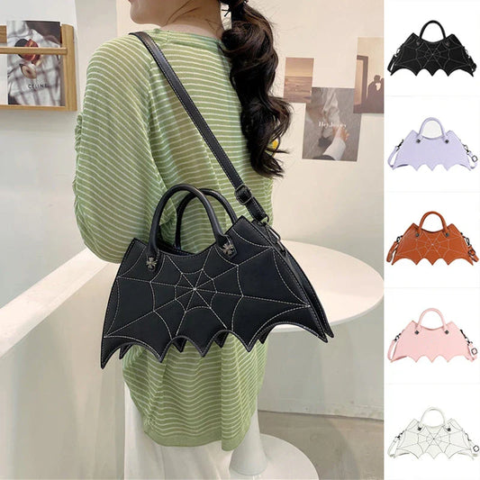 A stylish Halloween shoulder bag with a captivating spider web design, made of durable PU leather and offering ample storage space.