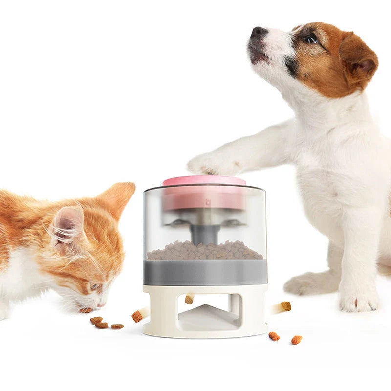 Clever Canine Feeder - Innovative Slow-Paced Mealtime Fun for Pets with Randomized Food Dispenser, Anti-Slip Design, and Suction Cup Stability
