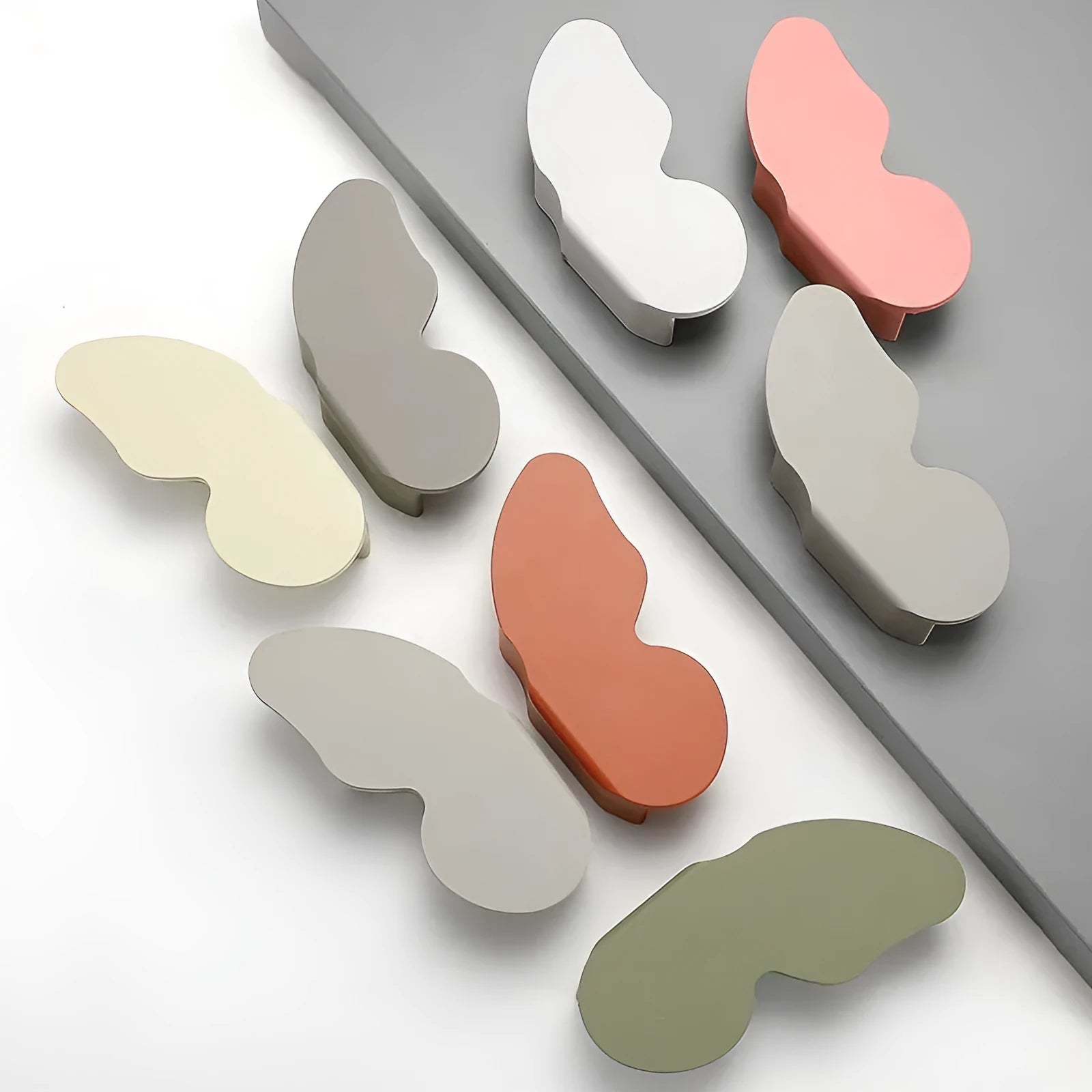 Butterfly cartoon cabinet door handle in multiple colours for children's room furniture