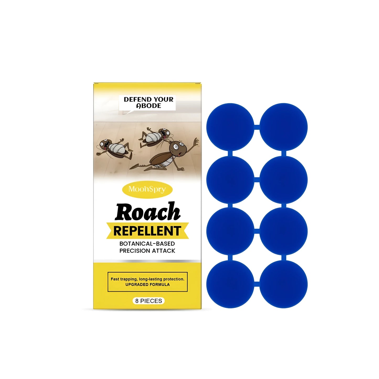 Roach repellent gel bait paste eight-pack with adhesive backing strips for cockroach control