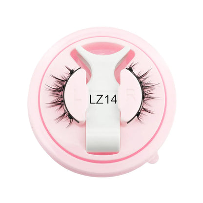 Set of reusable waterproof false eyelashes with natural thick design, glue-free.