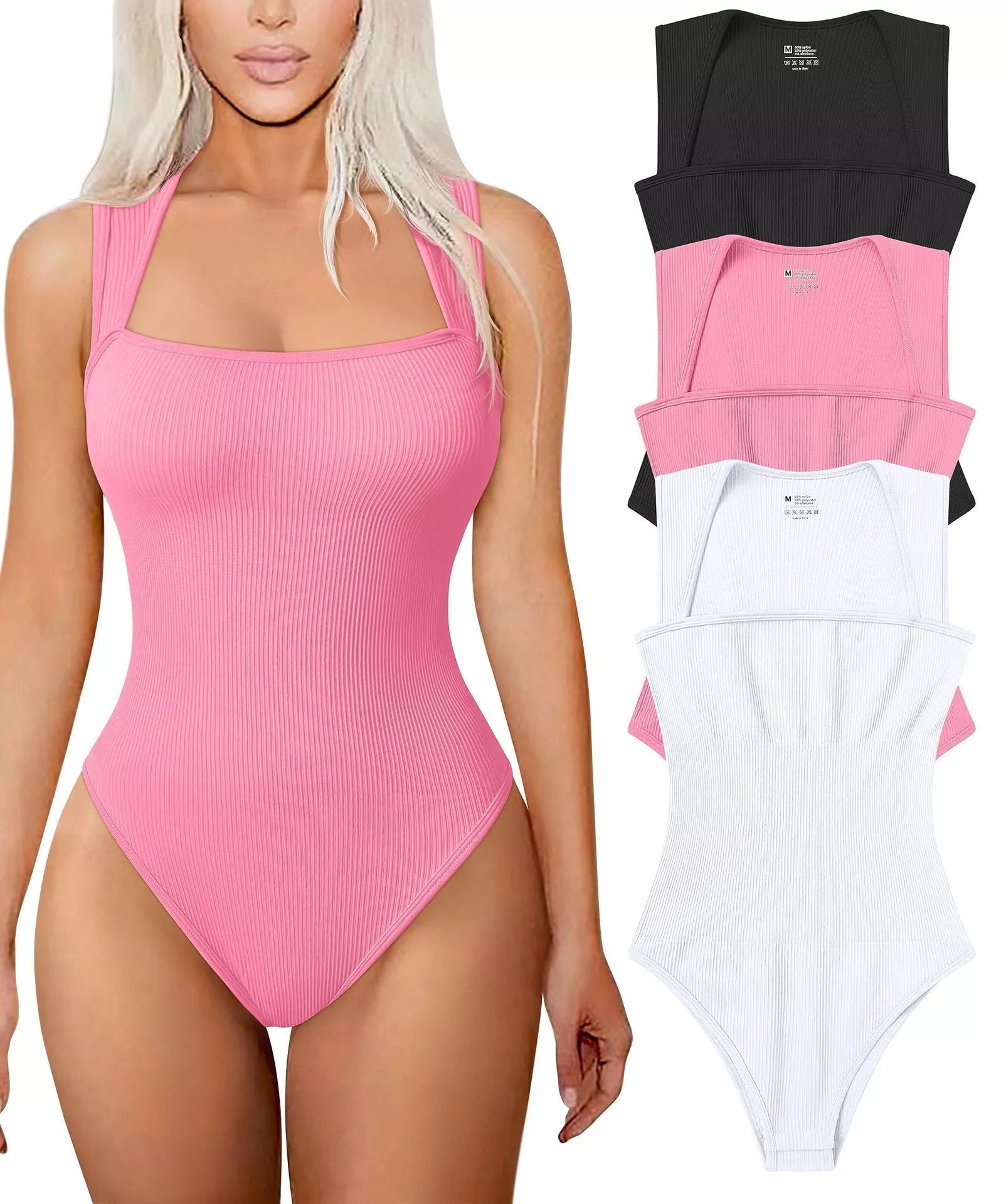 Thread Square Neck Jumpsuit in various colours, showcasing sleek design and breathable fabric