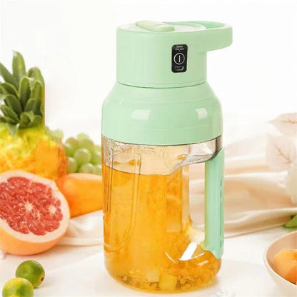 USB rechargeable portable blender with large 50-ounce capacity, powerful 80-watt motor, and precision steel blades for blending fresh juices and smoothies on the go.