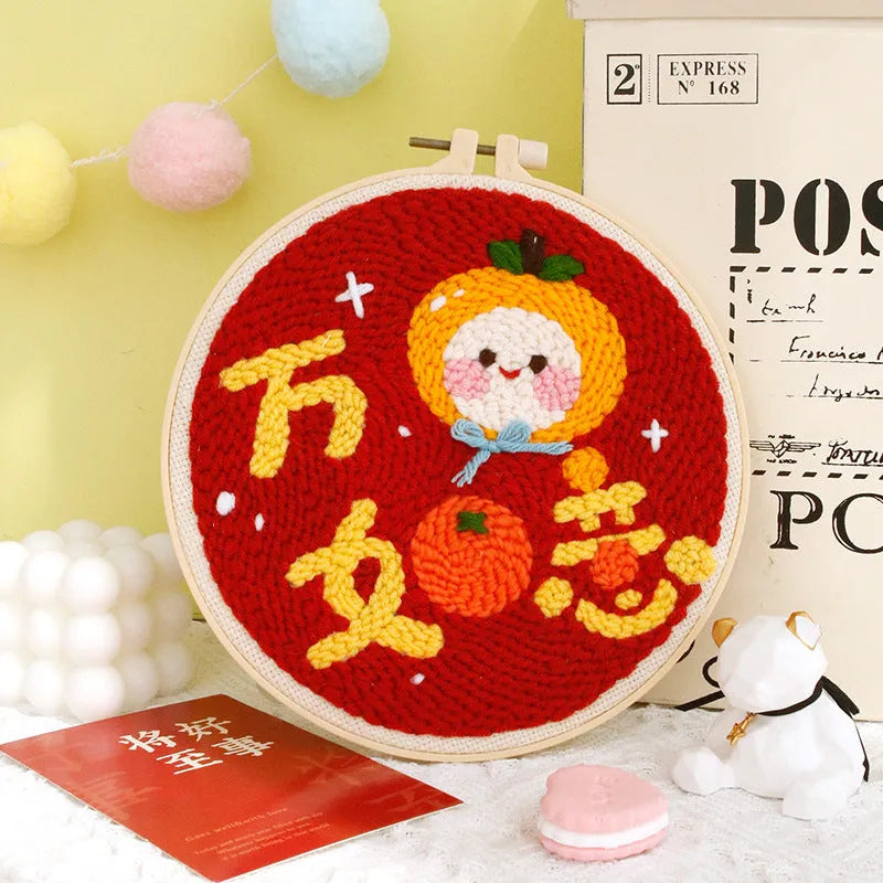 Embroidery DIY material kit for handmade cross stitch and poke embroidery projects in 20 cm size with five colour options including CCX700, CCX701, CCX702, CCX703, CCX704 for living room, bedroom or children's room decoration
