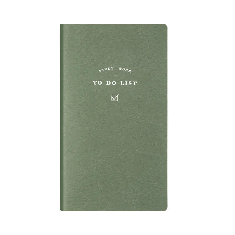 Simple Style A6 todo list notebook in blue, green, pink, or yellow with PU cover and 96 pages.