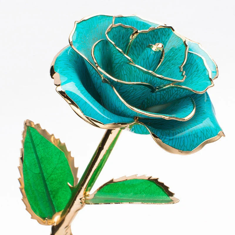 24K gold-plated rose flower in elegant gift box for Valentine's Day