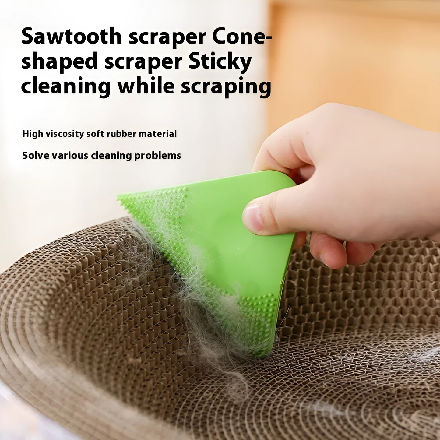 PTE pet hair scraper comb brush in avocado green colour for grooming cats dogs and removing fur from fabrics
