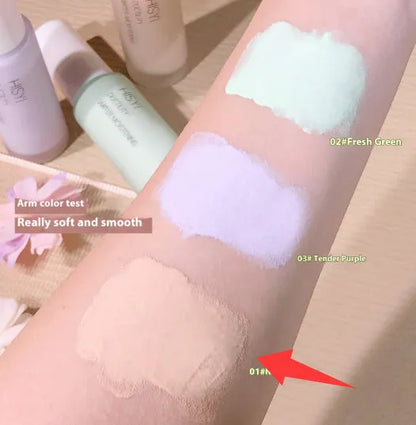 HISYI silky clear brightening makeup primer in three colour options.