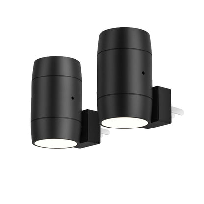 White adjustable brightness rotating induction night lamp showing light head rotation and plug