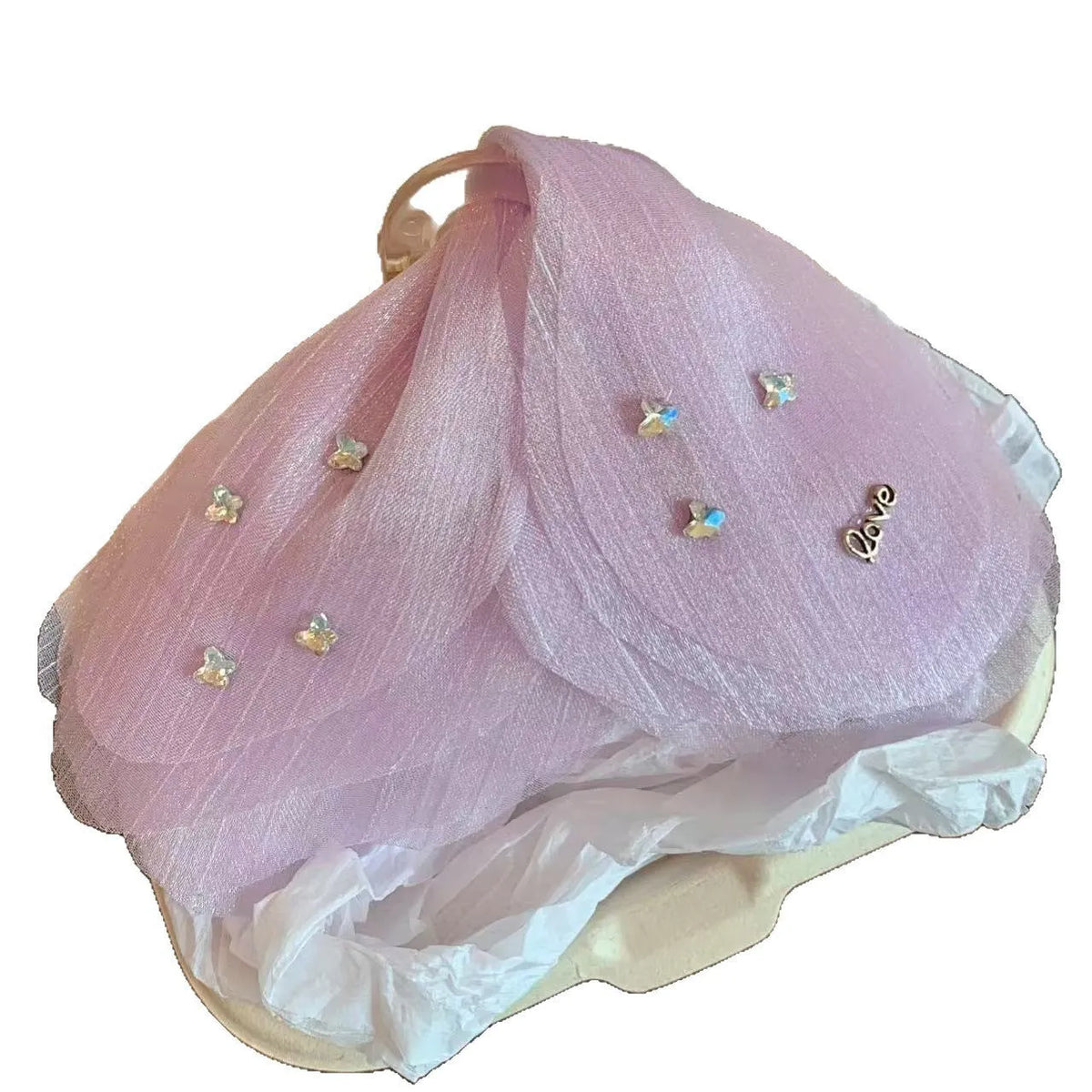 Tulle butterfly hair grip barrette in French retro design available in five solid colours