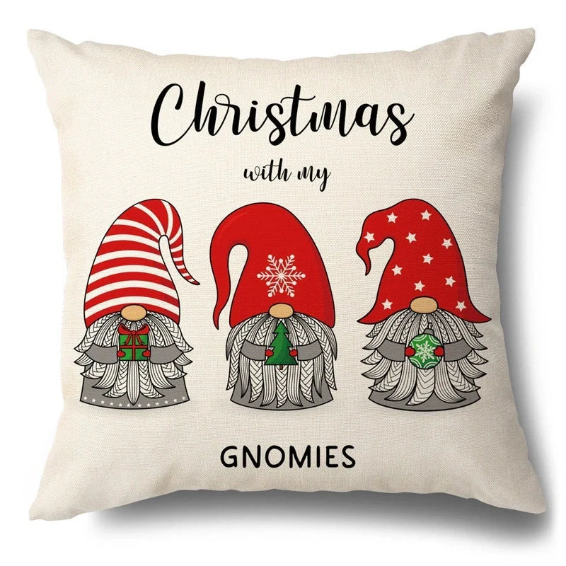 Christmas Hugging Pillowcase with flax elk design for festive home decor