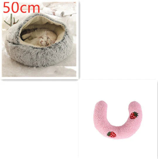 Cozy All-in-One Pet Bed in various colors and sizes, providing a plush and comfortable retreat for cats and dogs