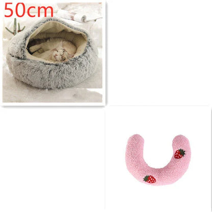 Cozy All-in-One Pet Bed in various colors and sizes, providing a plush and comfortable retreat for cats and dogs