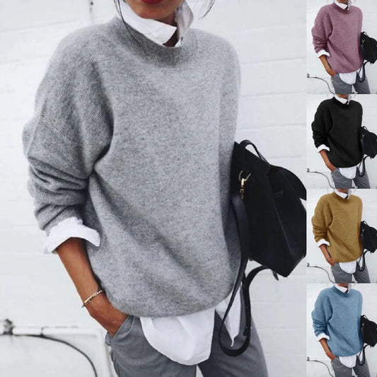 Cosy knitted pullover sweaters in a range of classic British colours for autumn and winter fashion