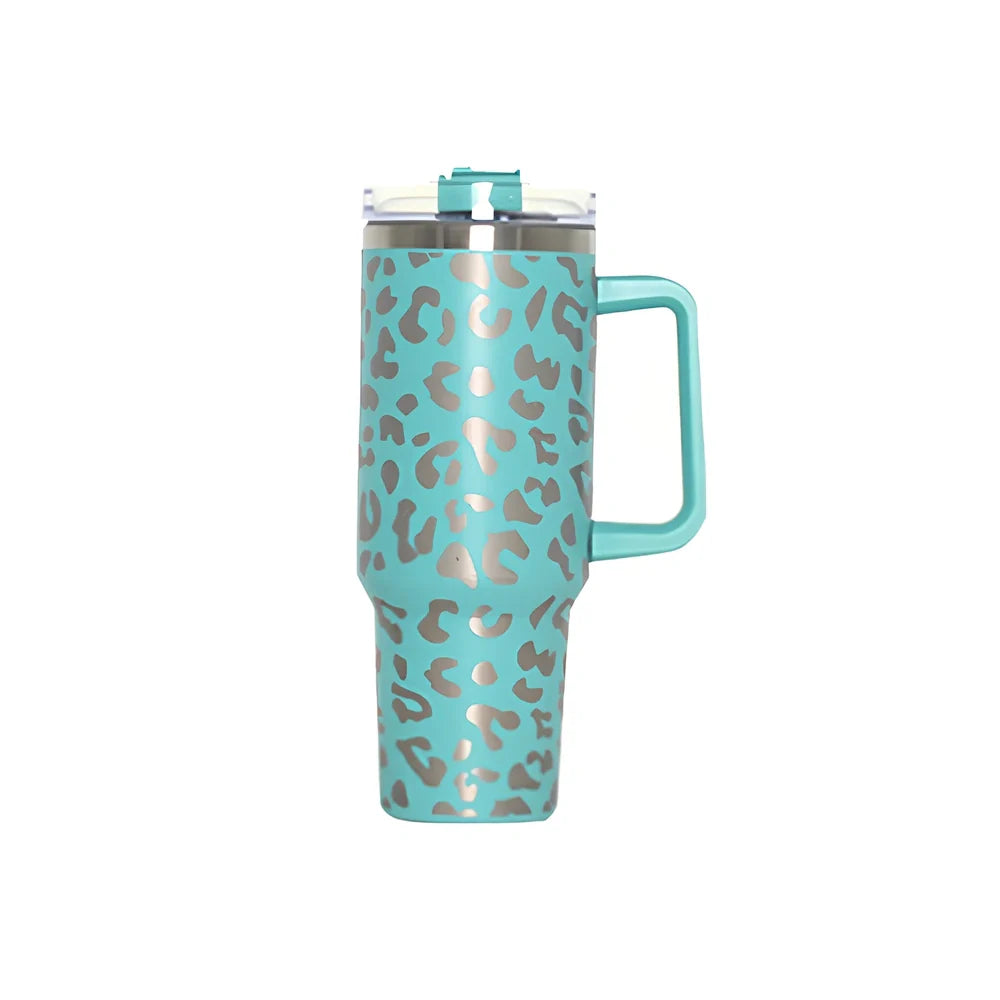 304 stainless steel vacuum cup with double-wall insulation showing 40oz capacity and 26cm height dimensions