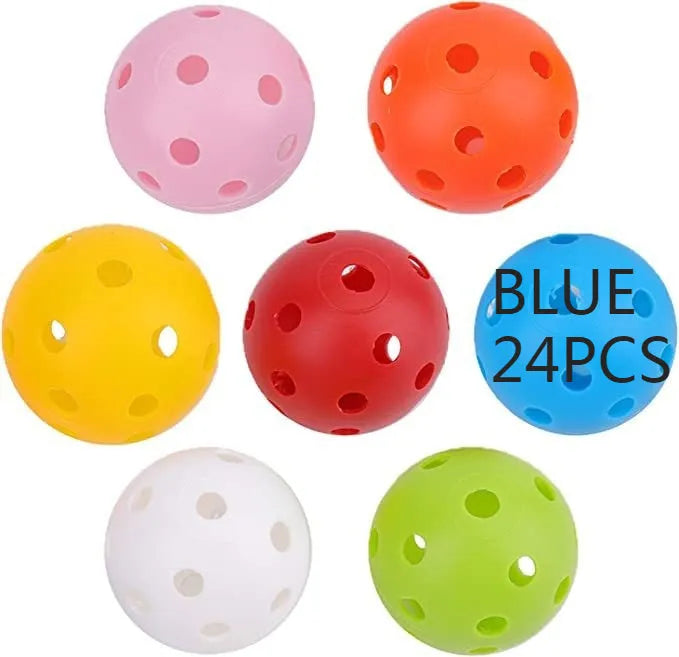 26-hole multi-colour golf practice balls in red, orange, blue, green, white, yellow with net pocket