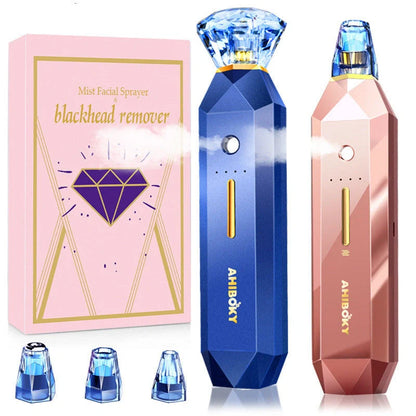 2-in-1 Blackhead Remover and Facial Sprayer in pink and sapphire blue