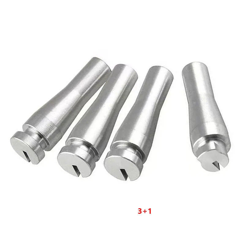 Four silver aluminium auto parts for Ford F150 F250 F350 cab rear latch repair kit.