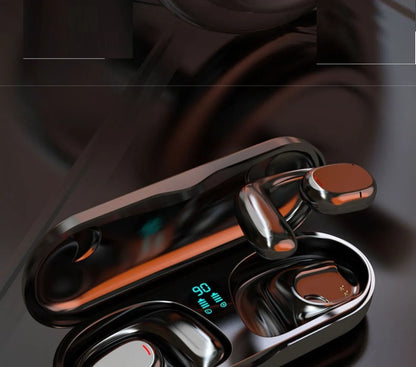 Black and white earplug type bilateral stereo Bluetooth headset with charging case