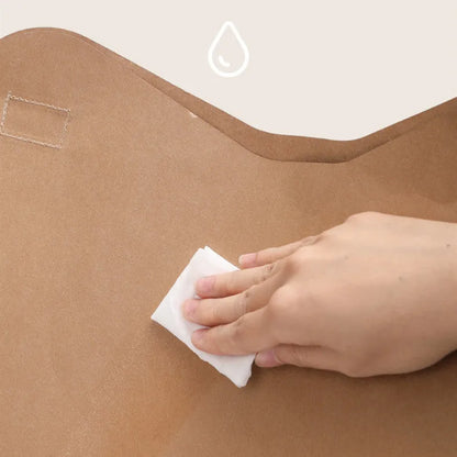 Brown washable kraft paper cat nest with integrated scratch board, dimensions 40x30x53cm.
