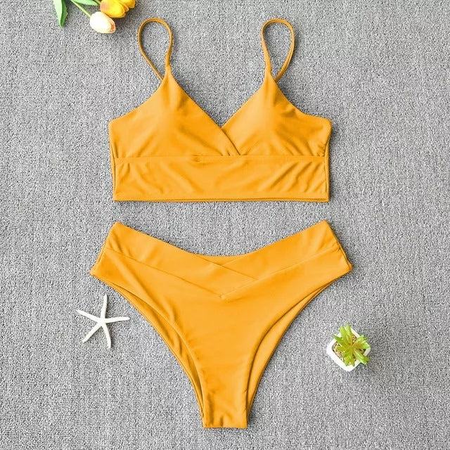 Women's two-piece swimwear bikini in quick-drying polypropylene fabric