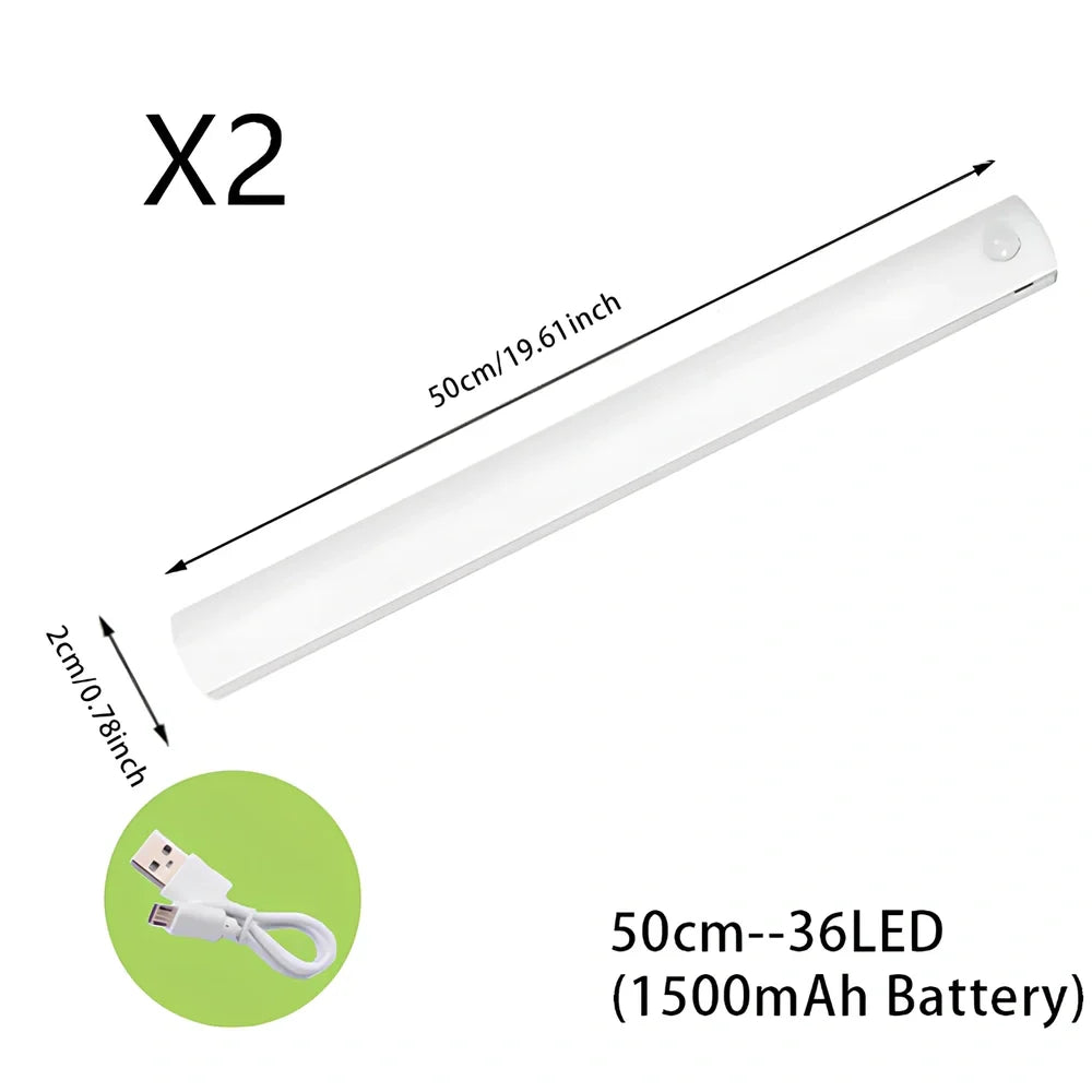Wireless LED motion sensor night light with magnetic mounting in various sizes