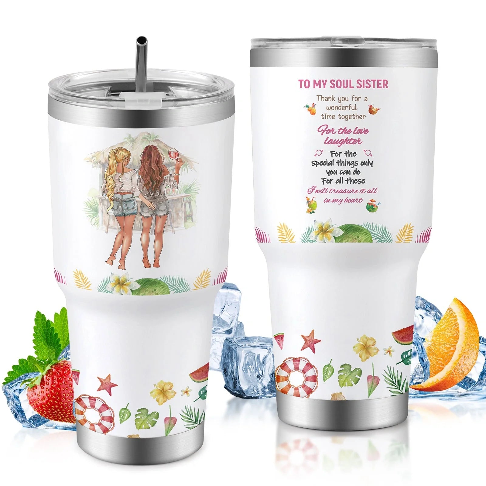 30oz insulated travel mug for car, keeps drinks hot or cold, spill-proof lid