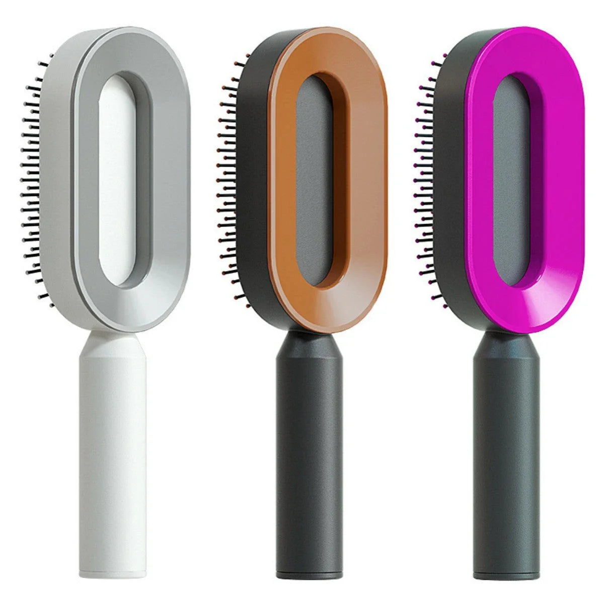 Premium self-cleaning hair brush with airbag massage technology for smooth, healthy hair
