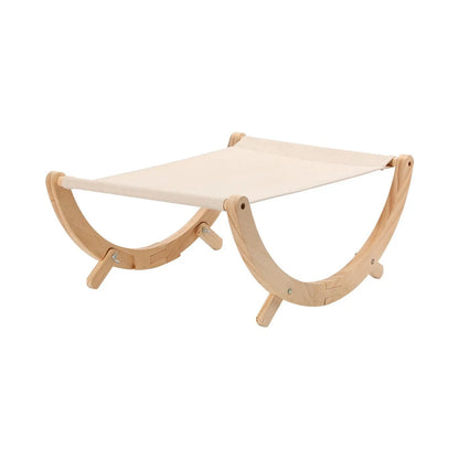 Solid wood cat shaker hammock bed measuring 55cm with foldable frame