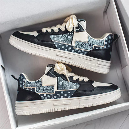 Male Student Sports Casual Shoes in beige, white and blue, and beige and black colours