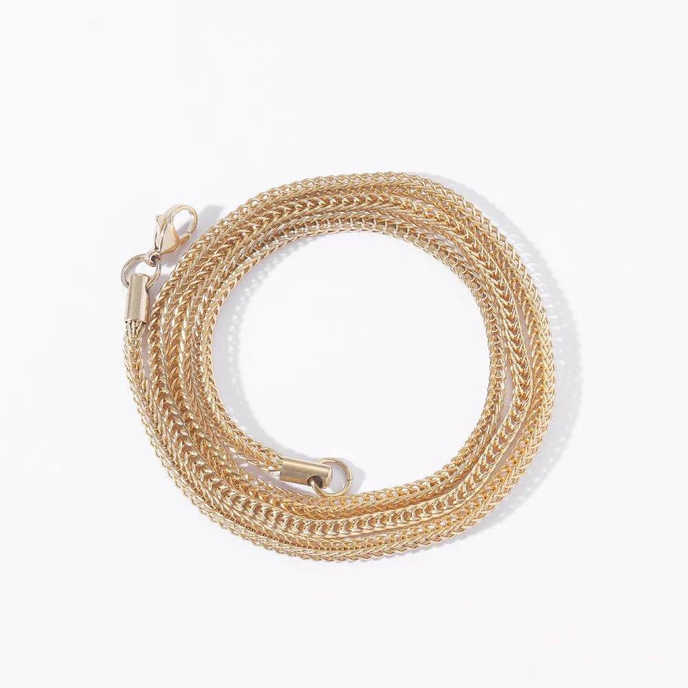 Vacuum electroplated stainless steel chain necklace for men and women, 3mm width