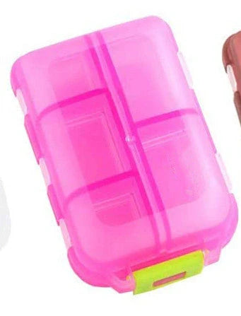 10-Grid Moisture-Proof Travel Pill Organizer in various colors