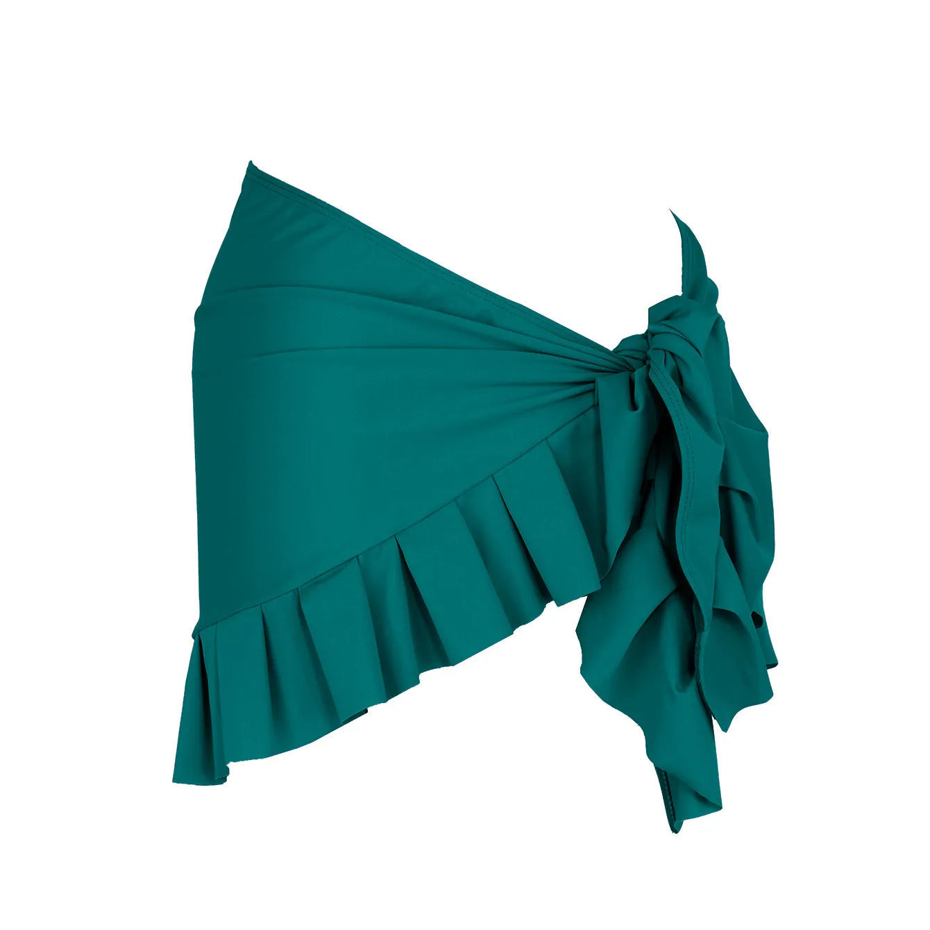 Women's single-shoulder suspender tube top one-piece swimsuit in a high-waist design on a model.