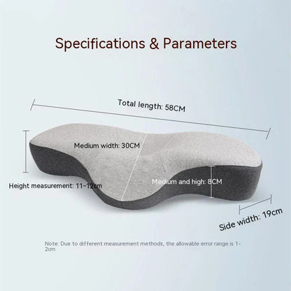 Premium memory foam pillow with shallow center cavity for neck pain relief and improved sleep quality
