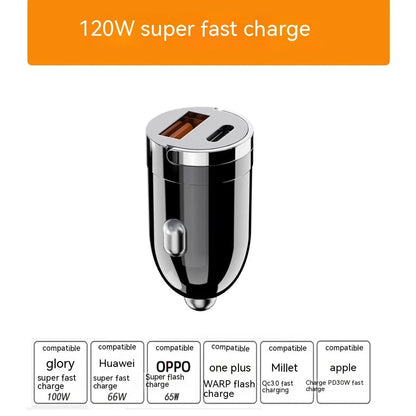 Black 200W car charger with zinc alloy housing and USB port for vehicle charging