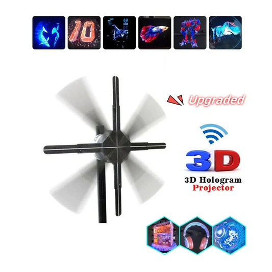 Cutting-Edge Holographic Fan Display for Dynamic Advertising - Mesmerizing 3D Effect, Sleek Design, Versatile Content Support