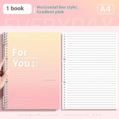 Removable coil gradient notepad in green, blue, pink, or purple with PP cover and wood-free paper