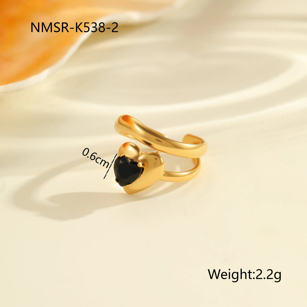 Geometric design stainless steel ring for women with inlaid zircon stones, open mouth free size