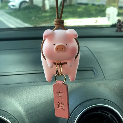 Cartoon pig resin car accessory for dashboard decoration in one of 8 available styles