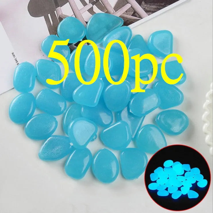 Qiming fluorescent luminous stones in mixed colours for aquarium and garden decoration