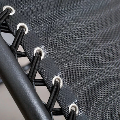Nap Deck Chair Office with black metal frame and Teslin woven seat