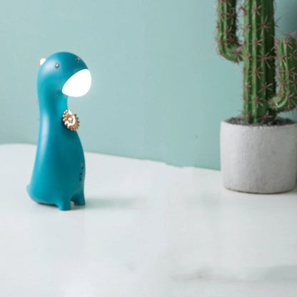 Cute Dinosaur LED Night Light in blue, green, or pink with touch control and rechargeable battery