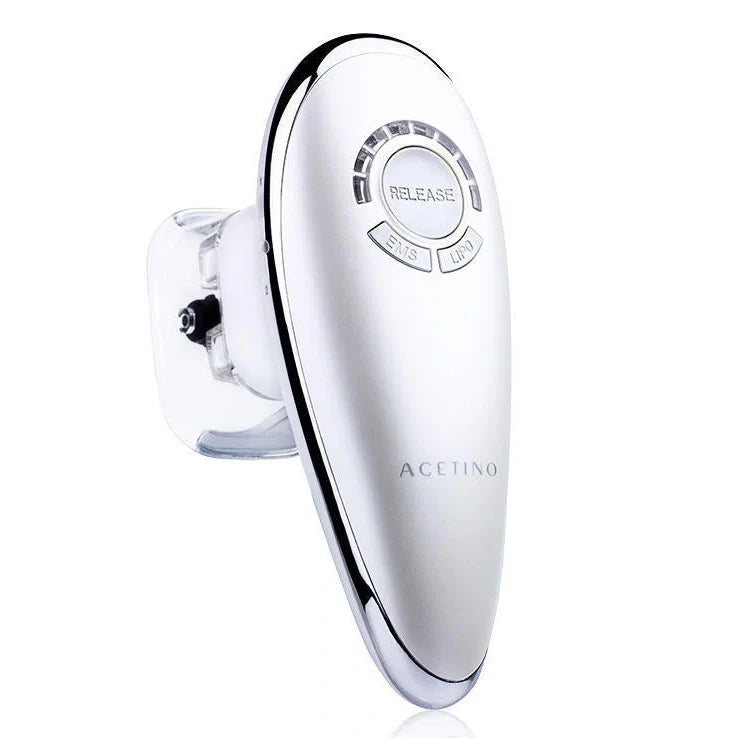 White EMS vacuum massage device with large and small suction cups, measuring 154mm long with control buttons