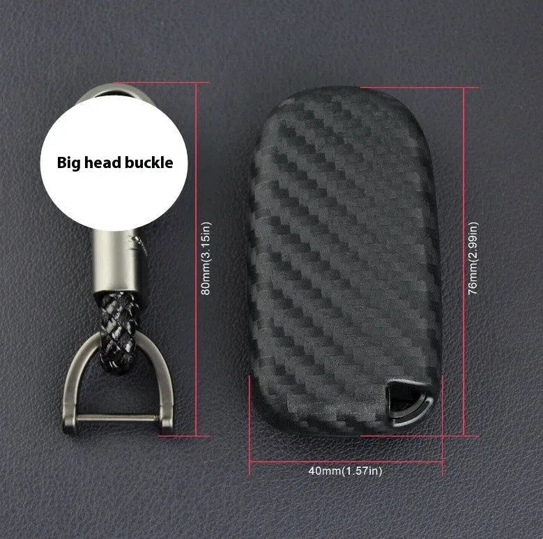 Carbon fibre pattern silicone key case for Dodge Chrysler Fiat remote keys with single bag and buckle options